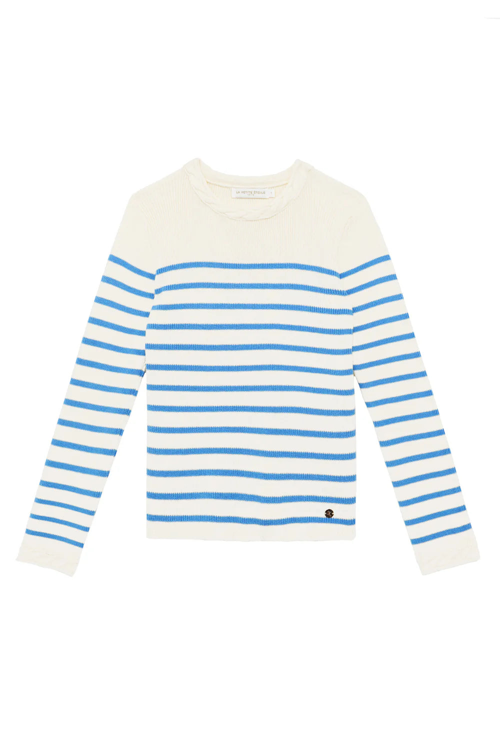 Maglione a righe ecru/celeste a maniche lunghe - Manel