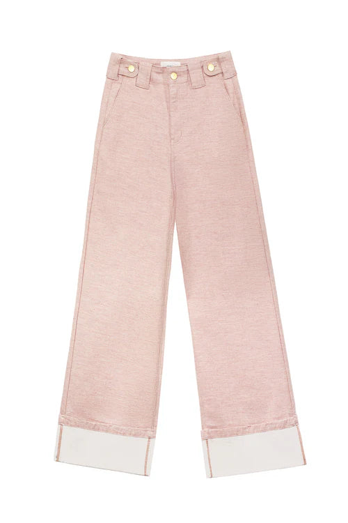 Pantaloni rosa a gamba larga - Paxton