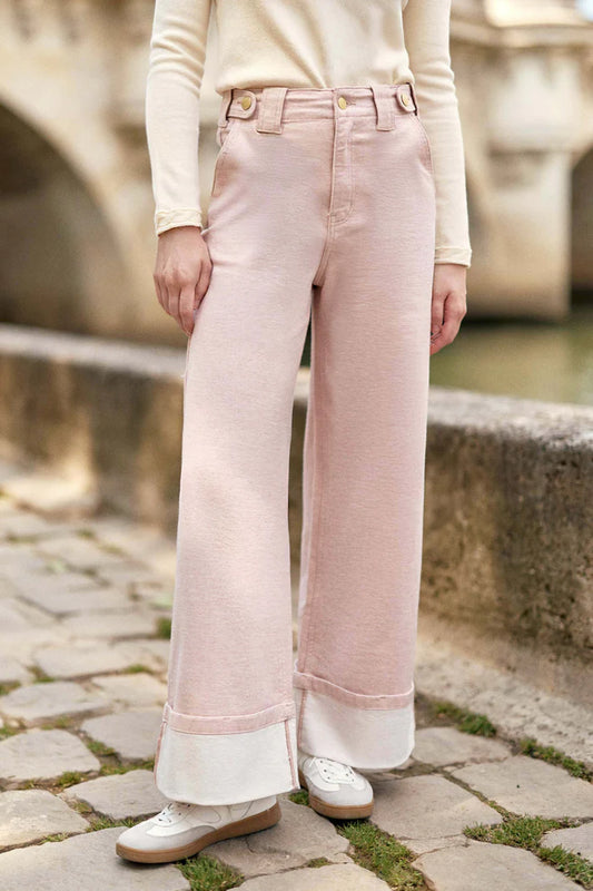 Pantaloni rosa a gamba larga - Paxton